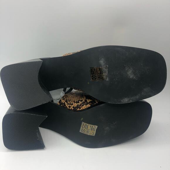 Jeffrey Campbell Audrey Mary Jane Heels In Tan Snake Combo Size US 7 - Picture 9 of 10